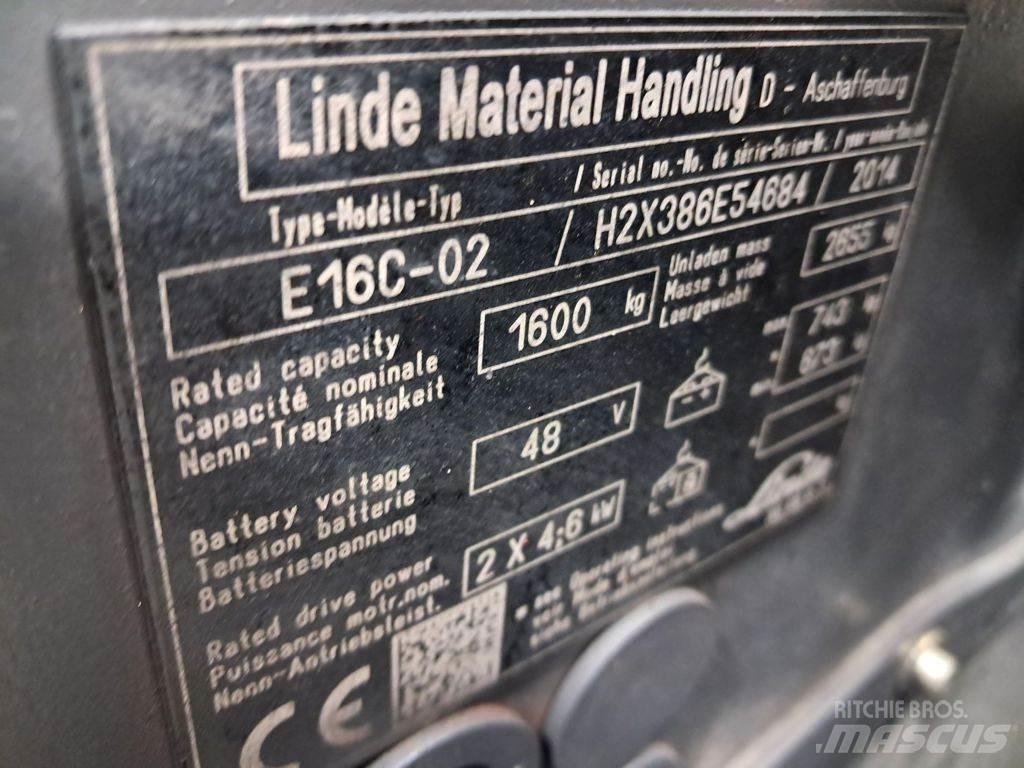 Linde E16C-02 Електрически вилични кари-повдигачи