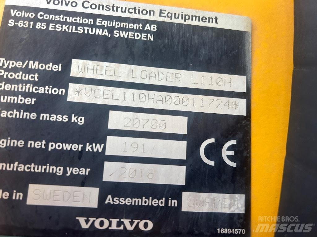 Volvo L110H L/Boom Колесни товарачи