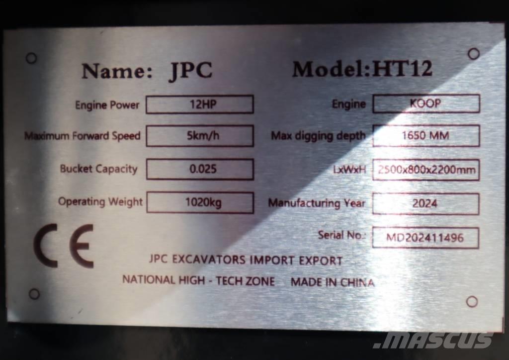 JPC HT 12 Мини екскаватори < 7 т