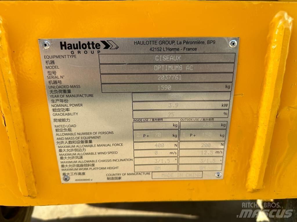 Haulotte OPTIMUM 8 Ножични работни платформи