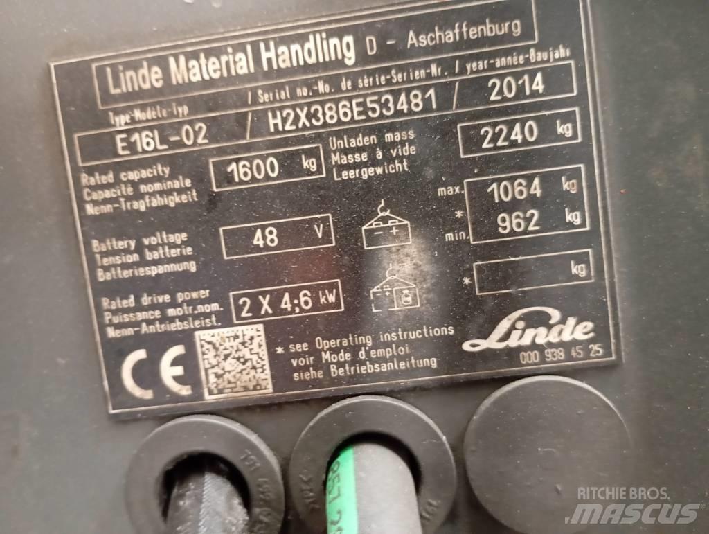 Linde E 16 Електрически вилични кари-повдигачи