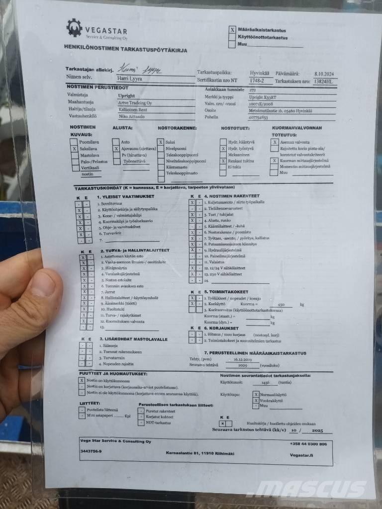 UpRight X33RT Ножични работни платформи