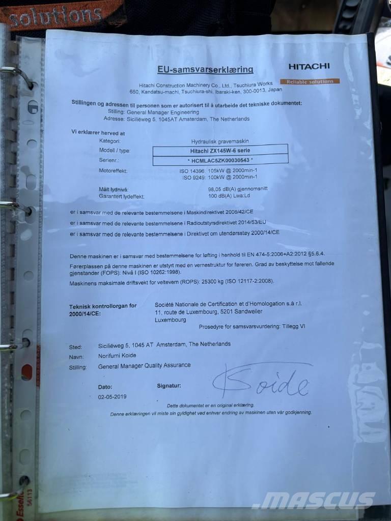 Hitachi ZX 145 W-6 Колесни екскаватори