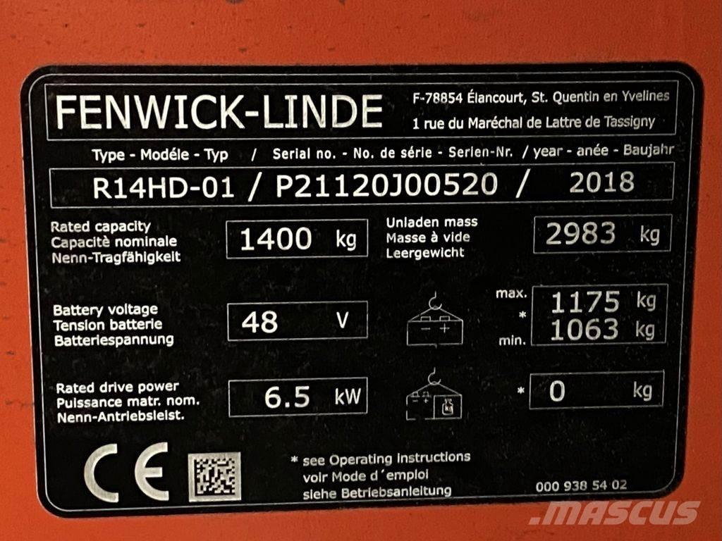 Linde R14HD Ретрак/ Високоповдигач с изместване на вилката напред