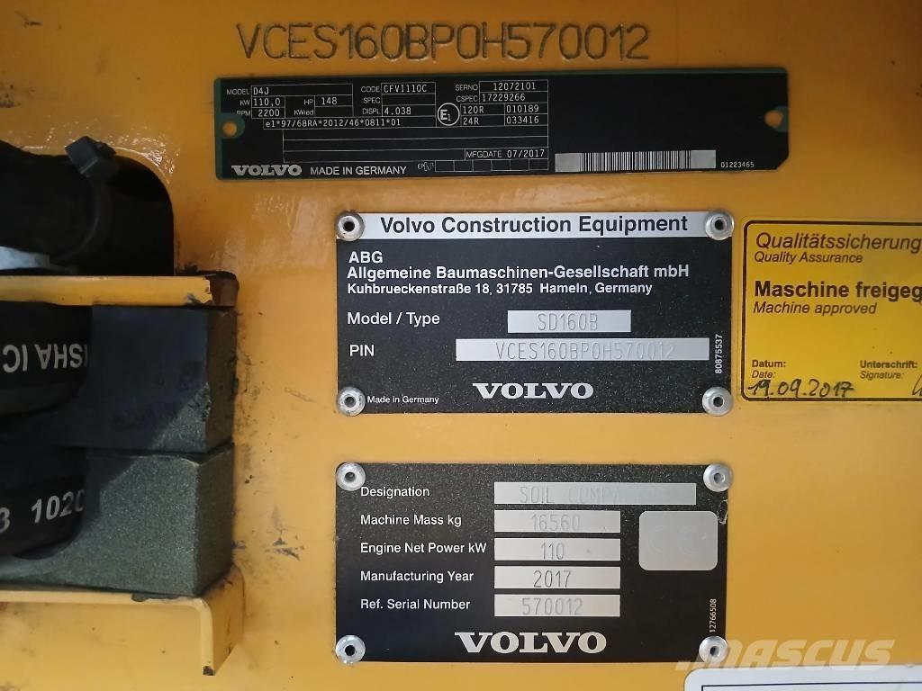 Volvo SD160 B, Vält Пневматични гумени  ролки
