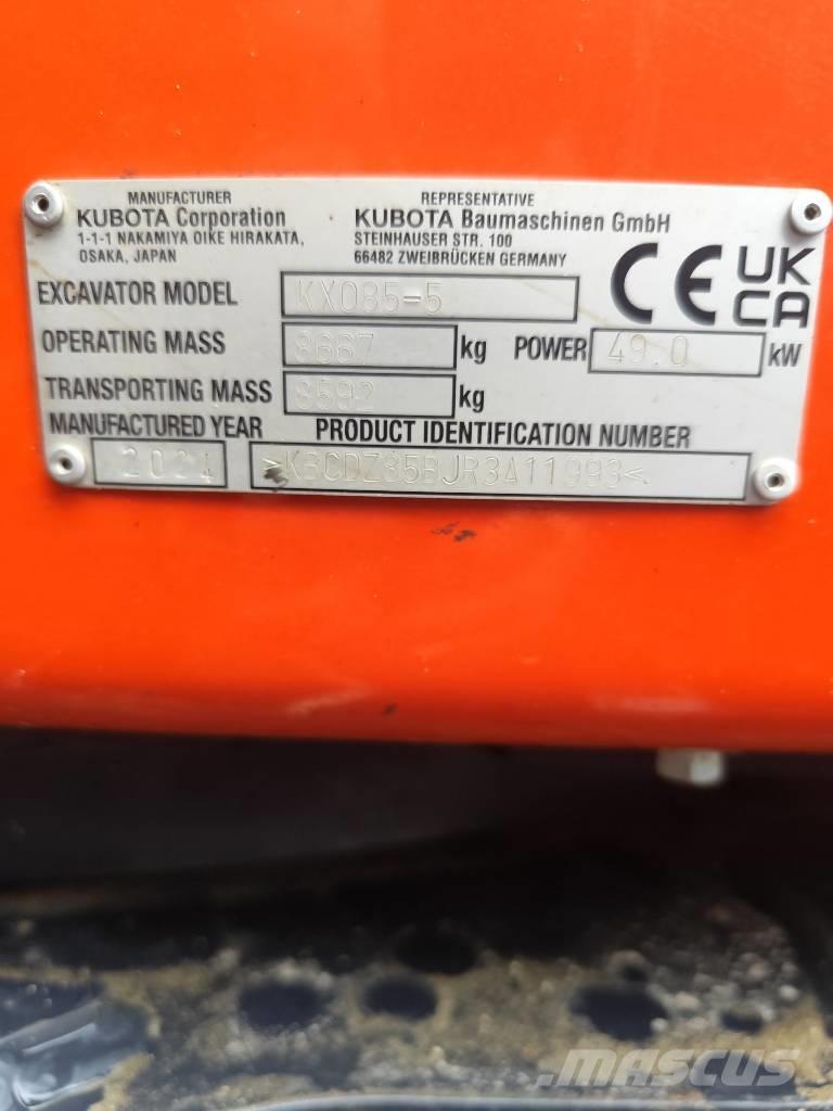 Kubota KX 085-5 Средни екскаватори 7т - 12т