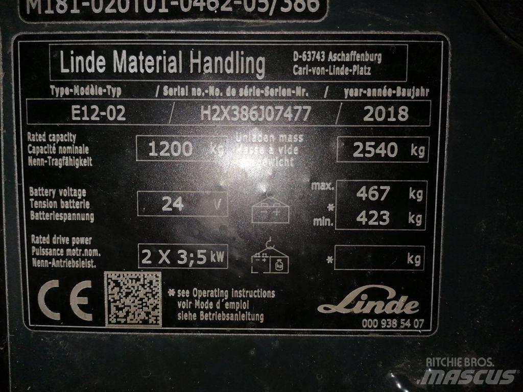 Linde E12-02 Електрически вилични кари-повдигачи