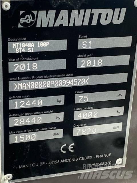  ''SÅLD'' Manitou MT1840A Телескопични товарачи