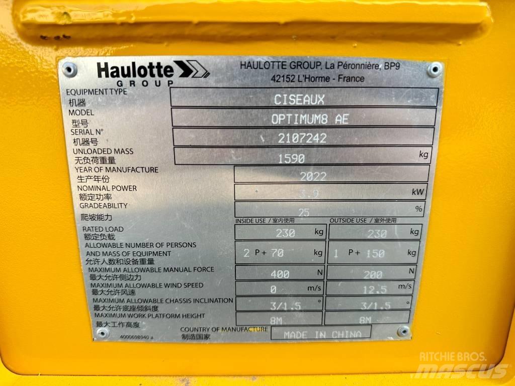 Haulotte OPTIMUM 8 Ножични работни платформи