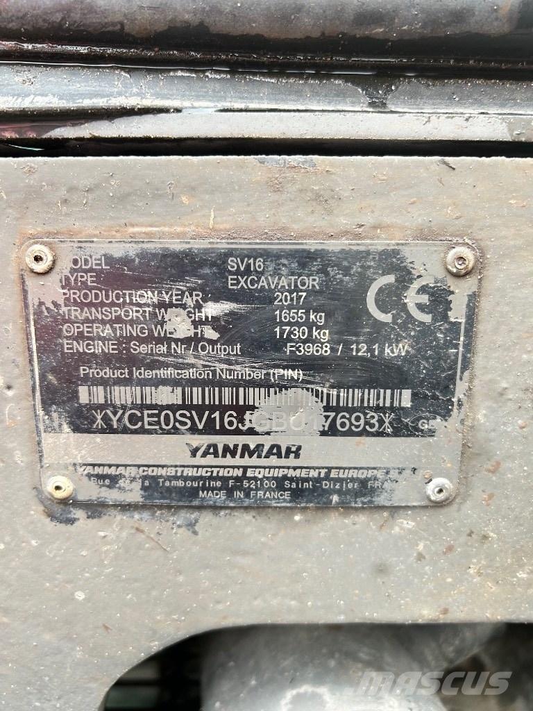 Yanmar SV 16 Мини екскаватори < 7 т