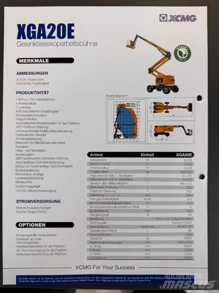 XCMG XGA 20 E Съчленени стрелови подемници
