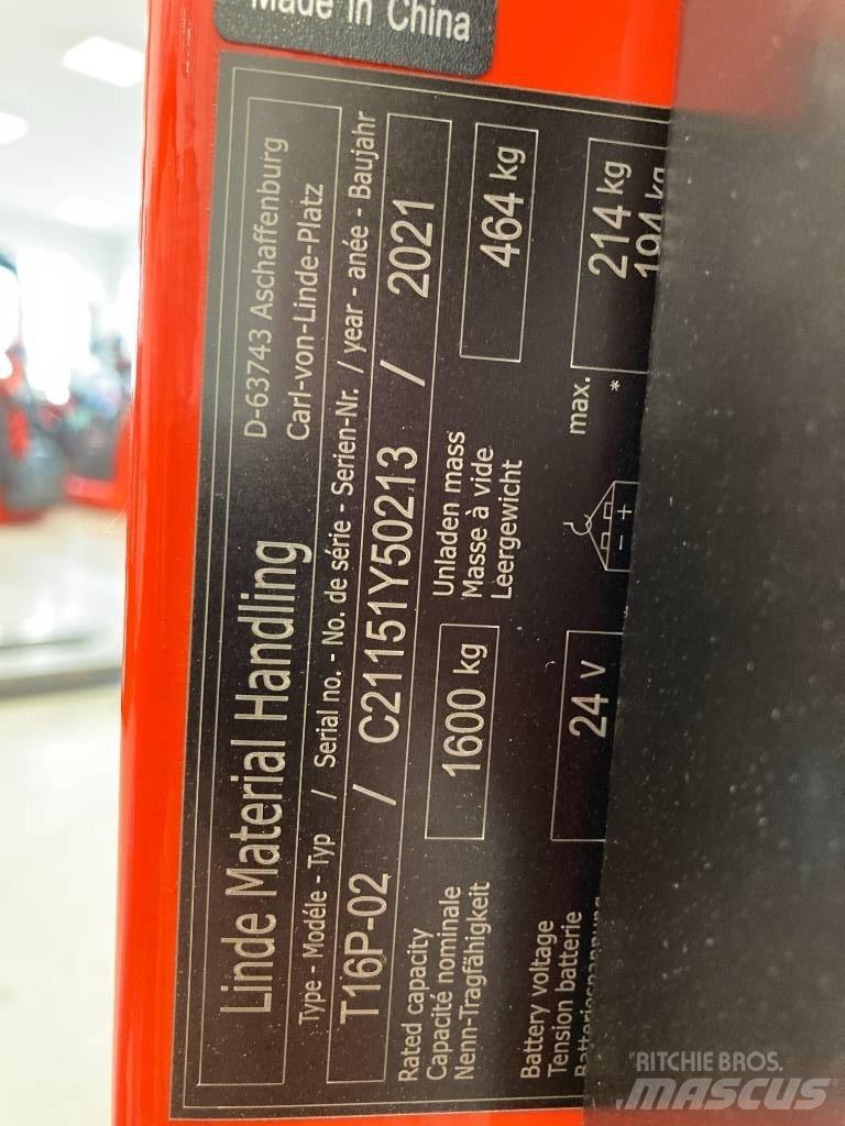 Linde T16P/1151-02 Транспалетни колички с платформи