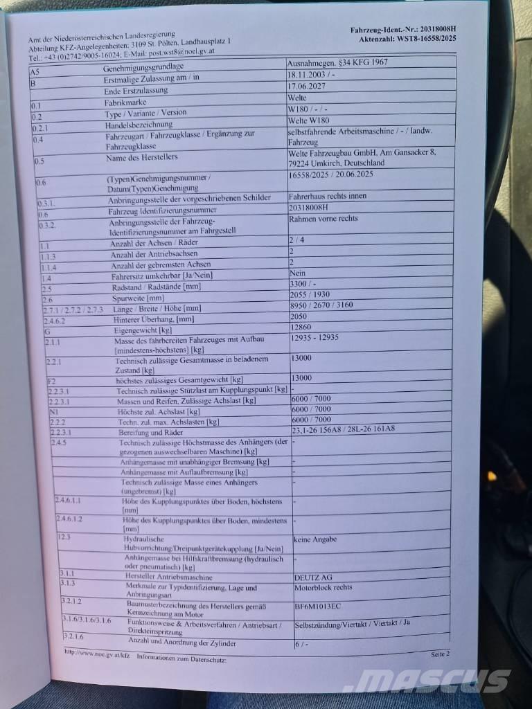 Welte W 180 Скидери
