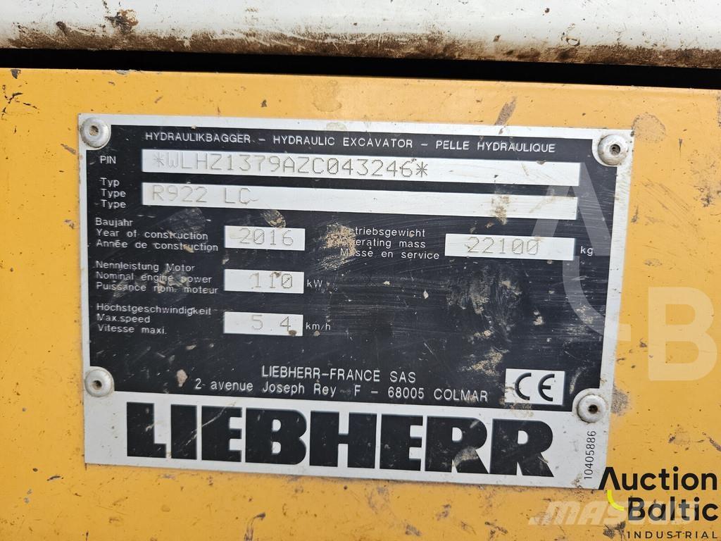 Liebherr R922 LC Верижен екскаватор