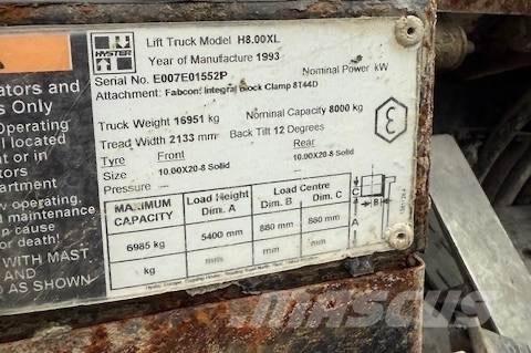 Hyster H 8.00 XL 5 Дизелови камиони
