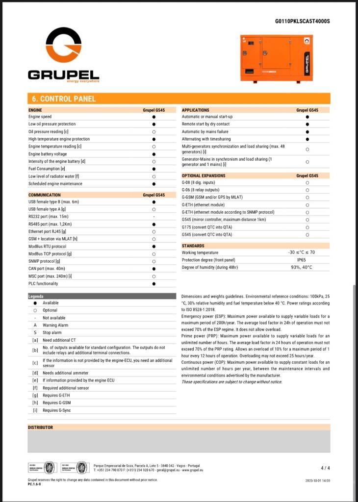  Grupel G545 Дизелови генератори
