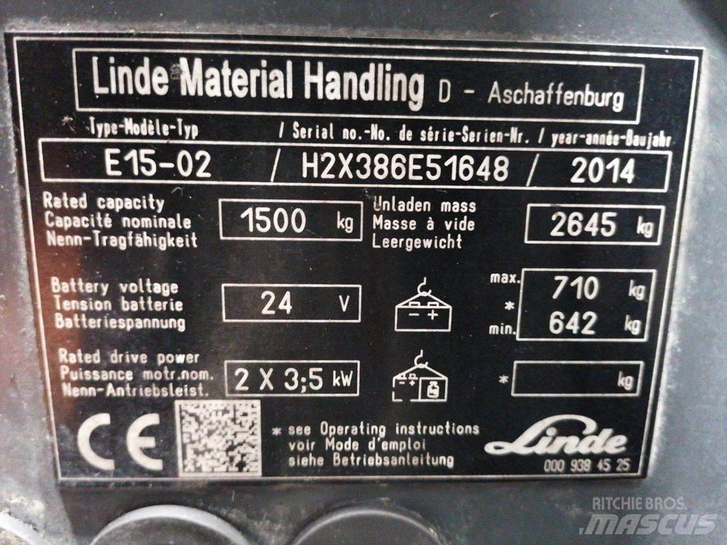 Linde E15-02 Електрически вилични кари-повдигачи