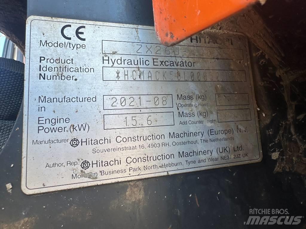 Hitachi ZX 26 U-6 Мини екскаватори < 7 т