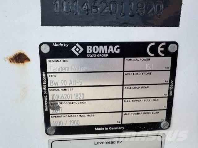 Bomag BW90 AD-5, Vält Двойни барабанни ролки
