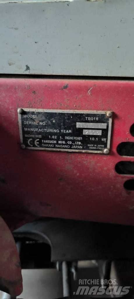 Takeuchi TB016 Мини екскаватори < 7 т