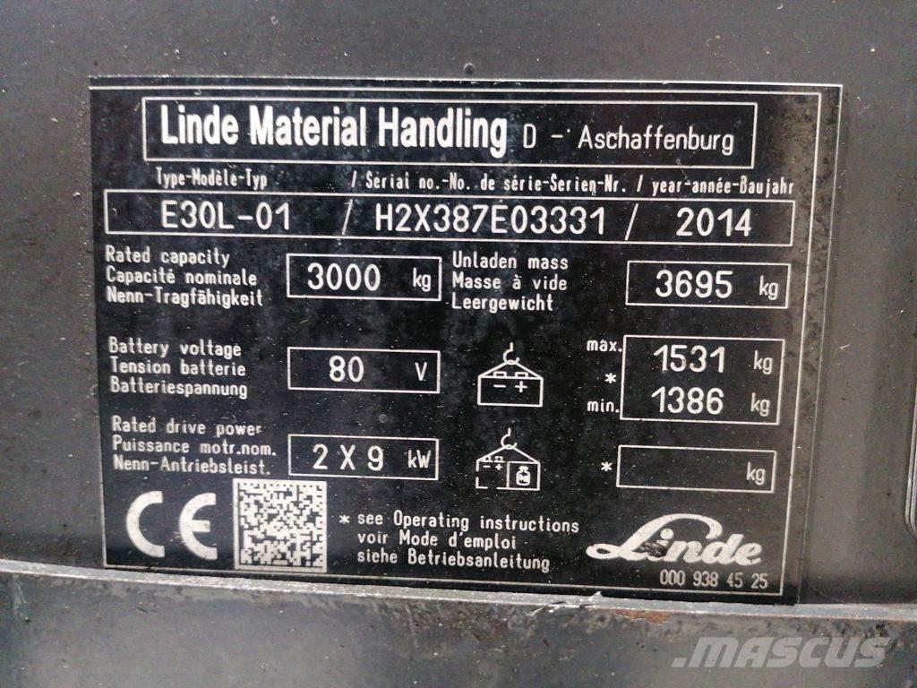 Linde E30L-01 Електрически вилични кари-повдигачи