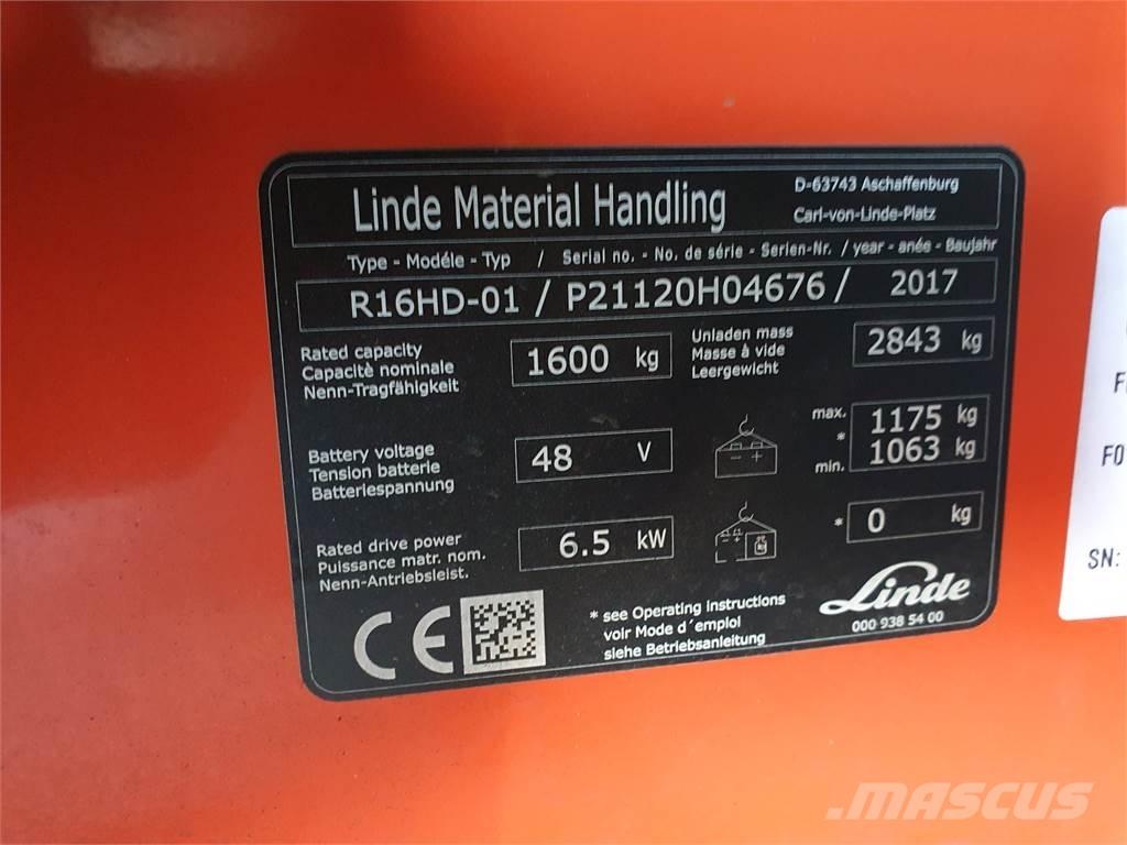 Linde R16HD Ретрак/ Високоповдигач с изместване на вилката напред
