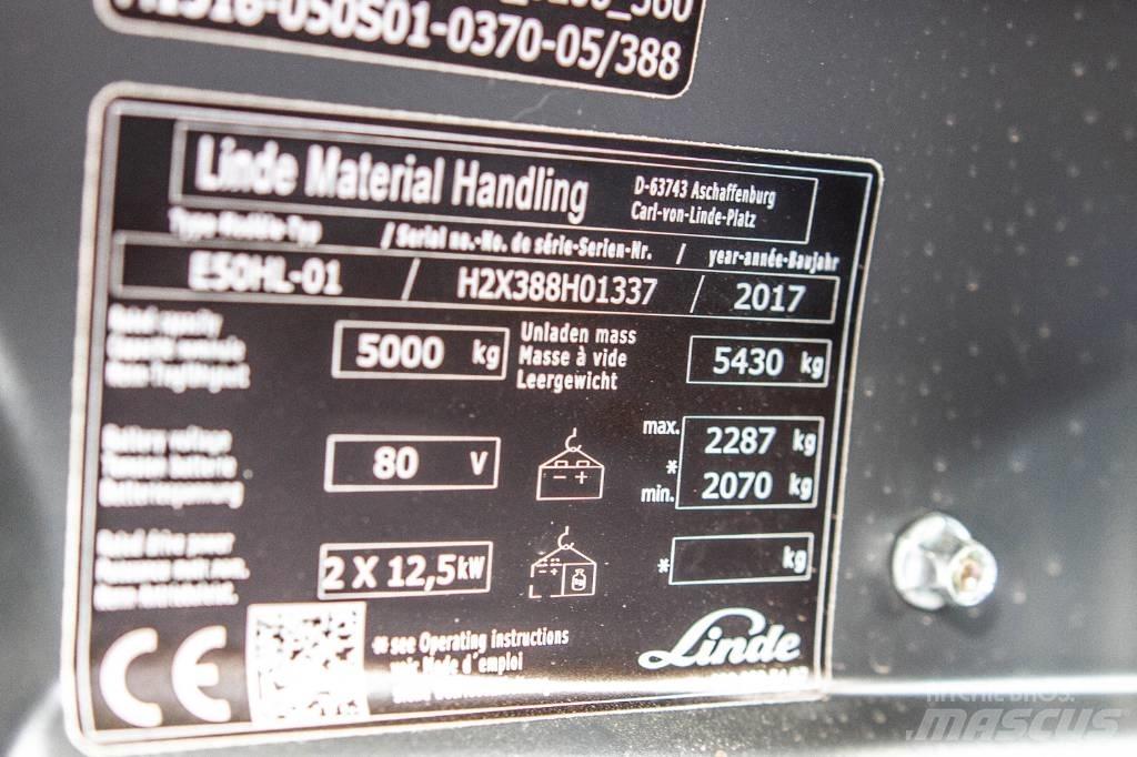 Linde E50HL-01 Електрически вилични кари-повдигачи