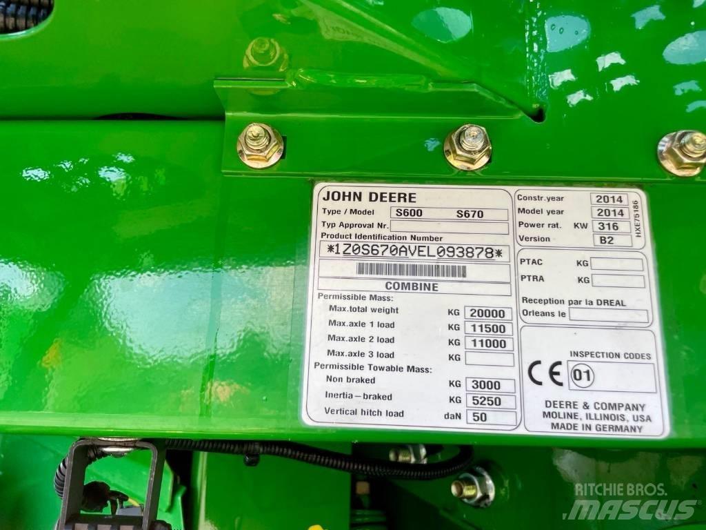 John Deere S 670 i Комбайни