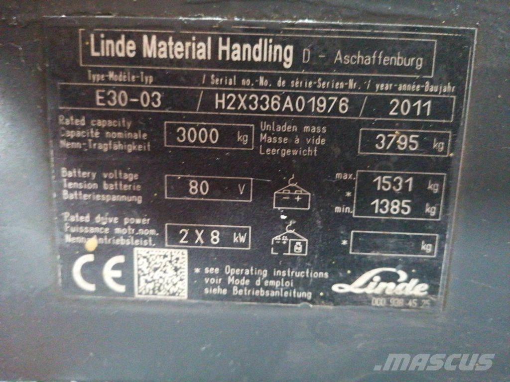 Linde E30-03 Електрически вилични кари-повдигачи