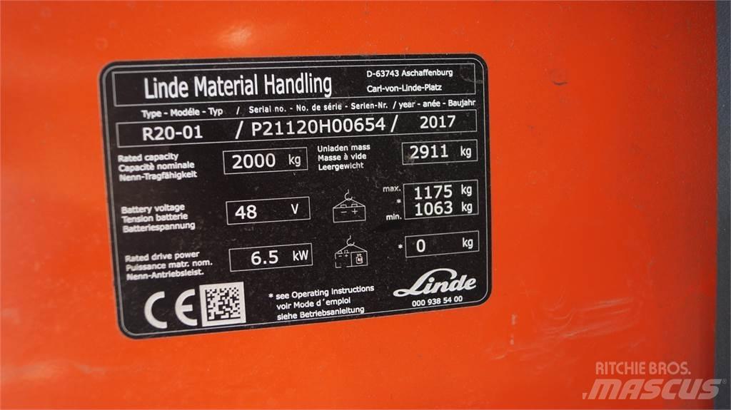 Linde R20 Ретрак/ Високоповдигач с изместване на вилката напред
