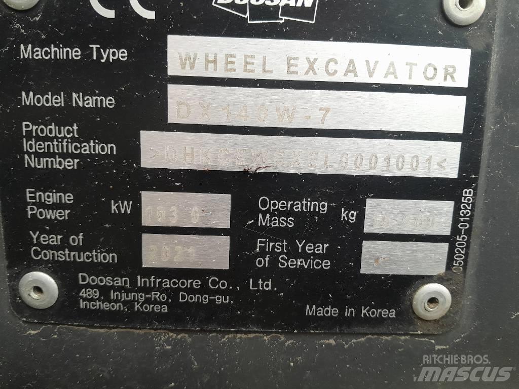 Doosan DX140W-7 Колесни екскаватори