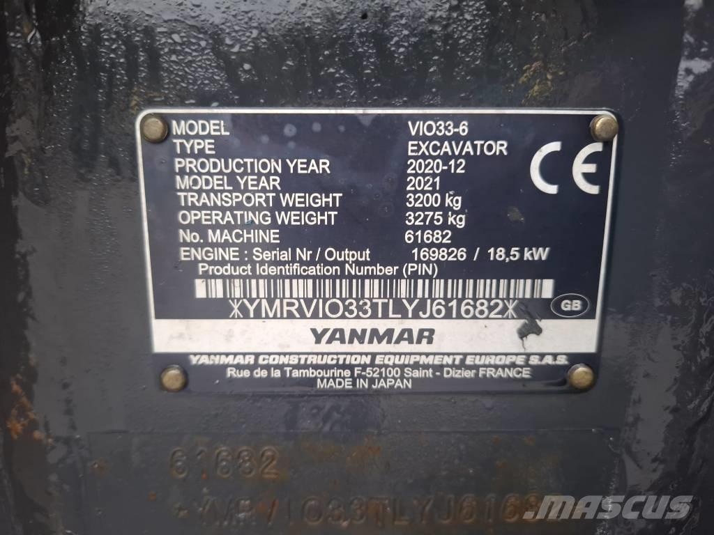 Yanmar Vio 33-6 Мини екскаватори < 7 т