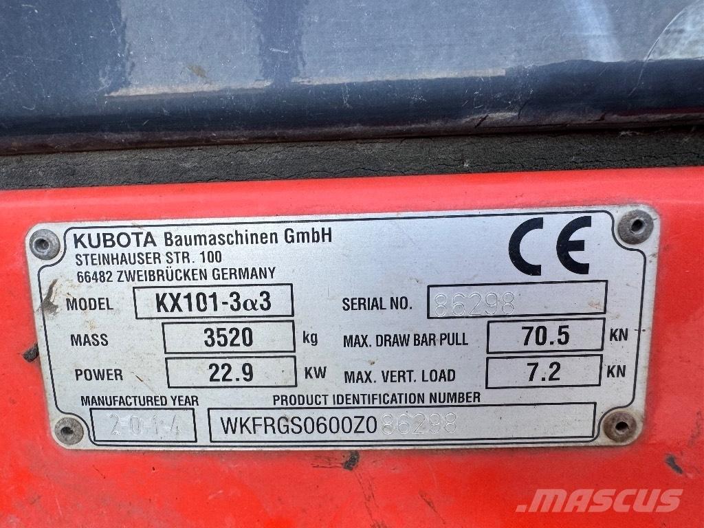 Kubota KX 101-3 A 3 Мини екскаватори < 7 т