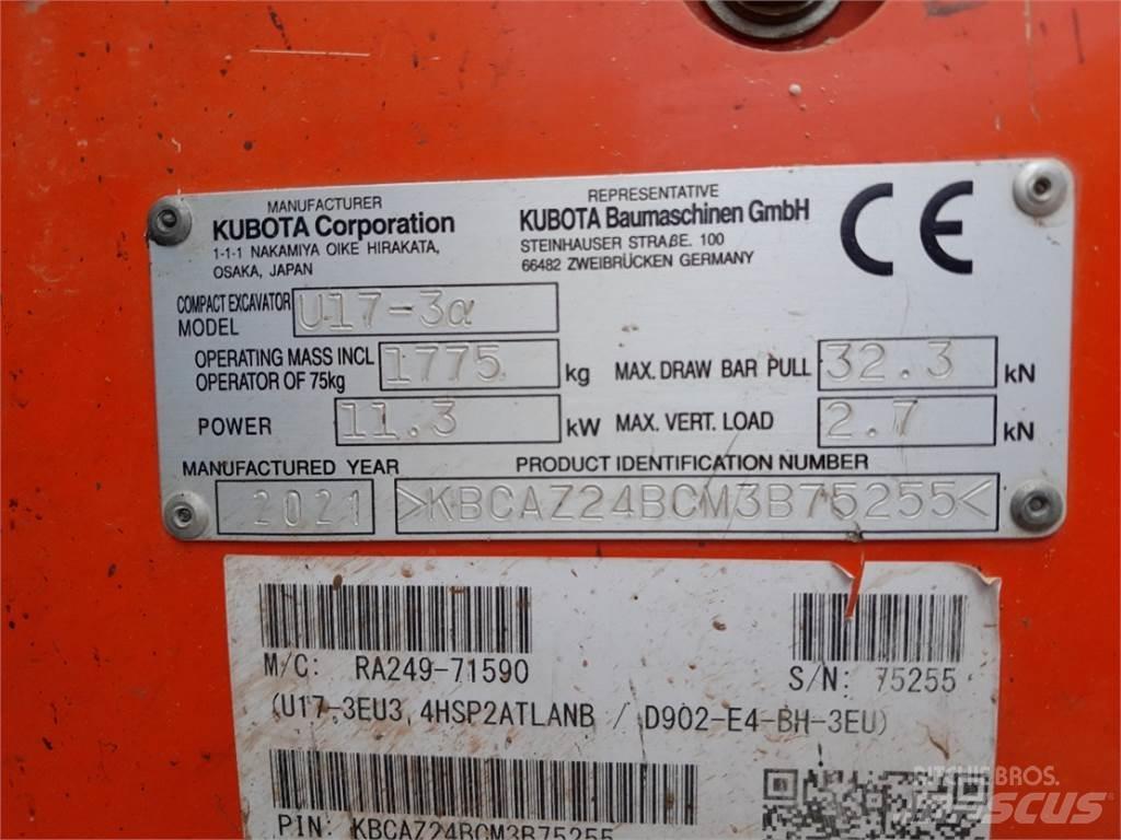Kubota U17-3 Мини екскаватори < 7 т