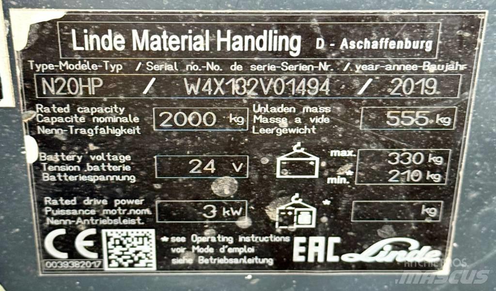 Linde N20HP/132 Машини за комисиониране нископовдигачи