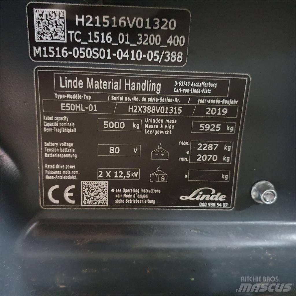 Linde E50HL Електрически вилични кари-повдигачи