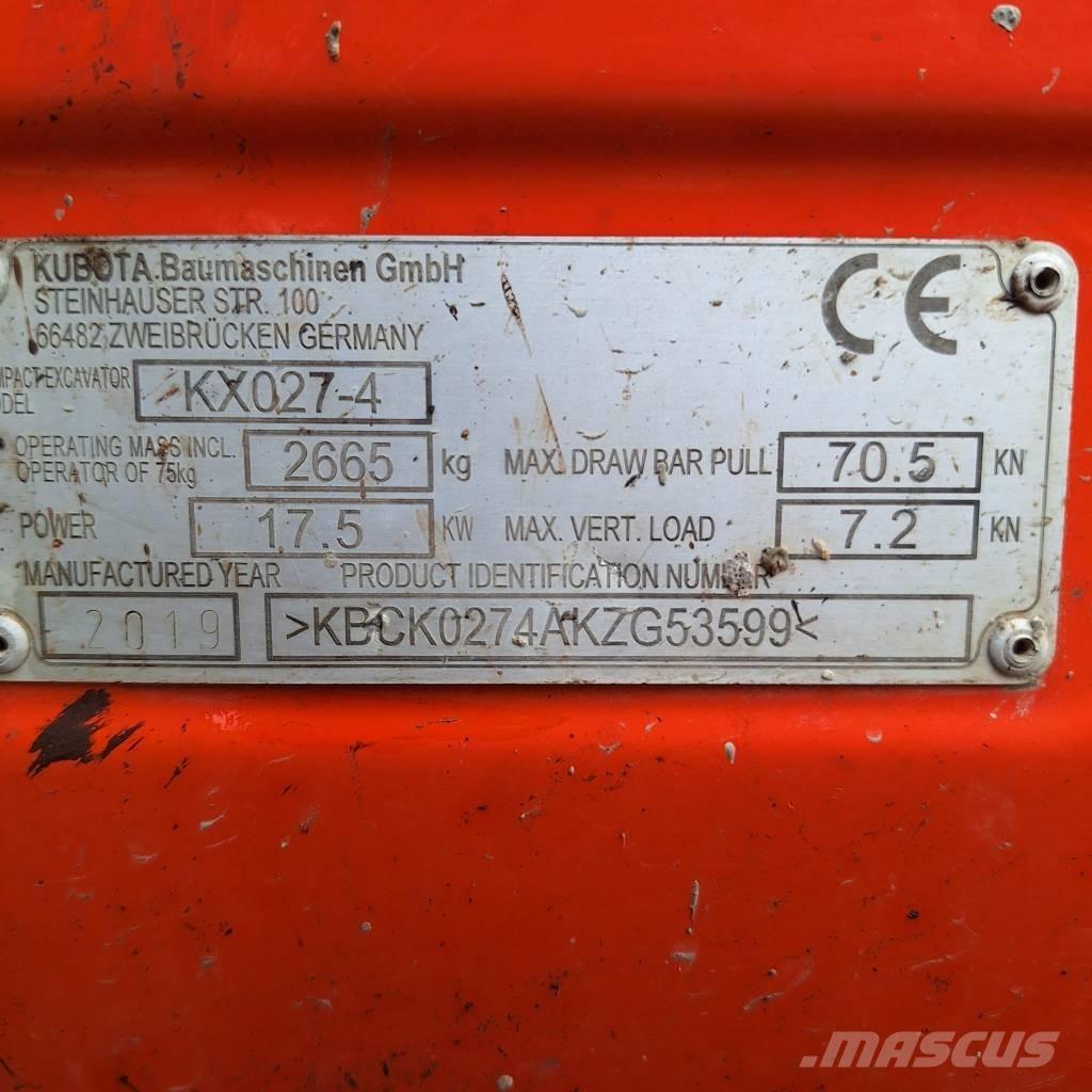 Kubota KX 027-4 Мини екскаватори < 7 т