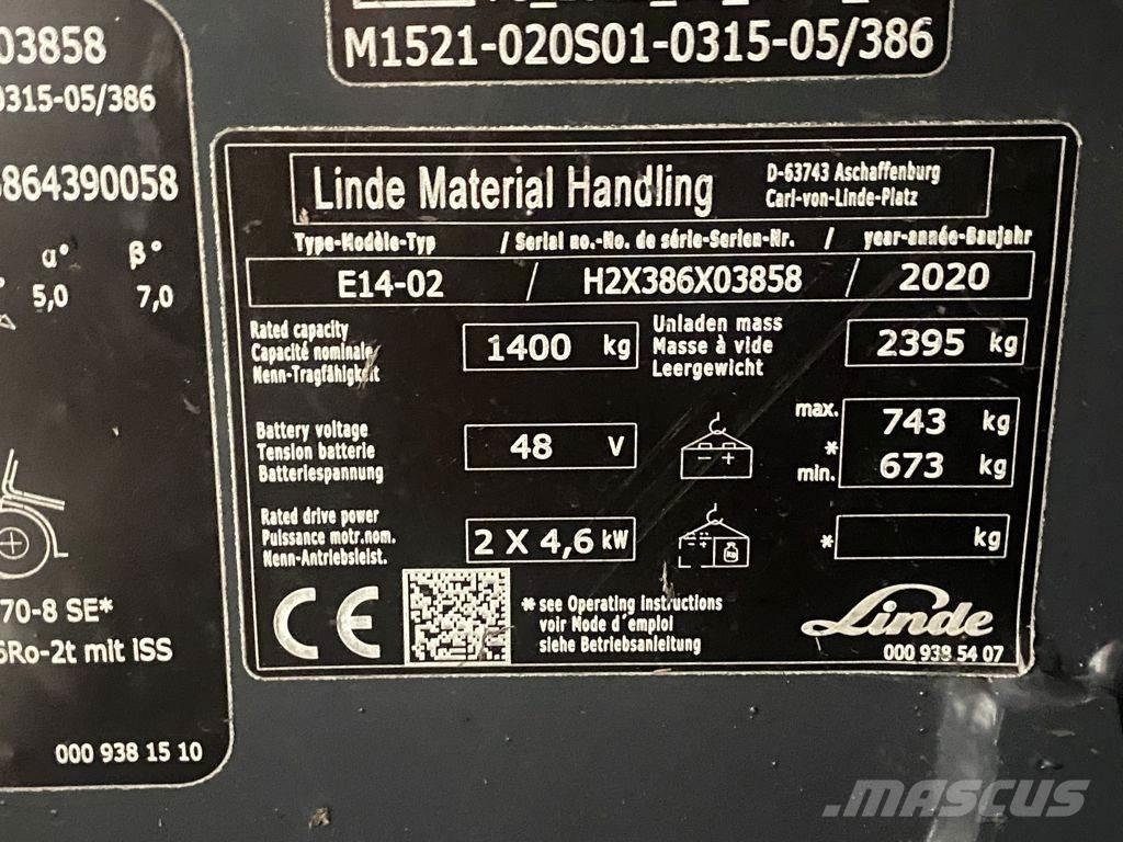Linde E14-02 Електрически вилични кари-повдигачи