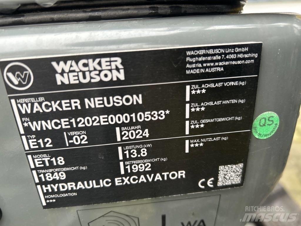Wacker Neuson ET18 Верижен екскаватор