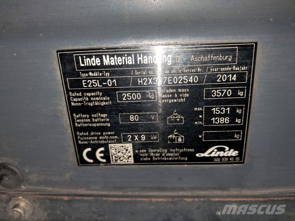 Linde E25L-01 Електрически вилични кари-повдигачи