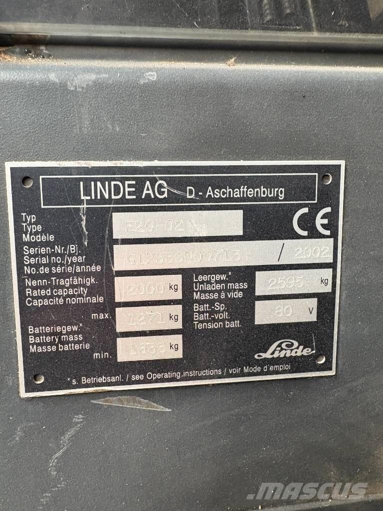 Linde E 20 P-02 Електрически вилични кари-повдигачи