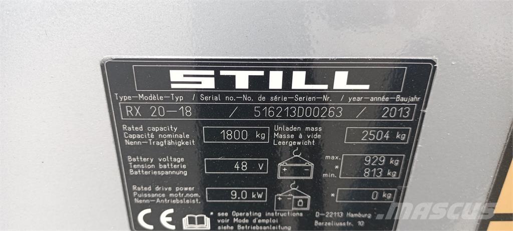 Still RX20-18 Електрически вилични кари-повдигачи