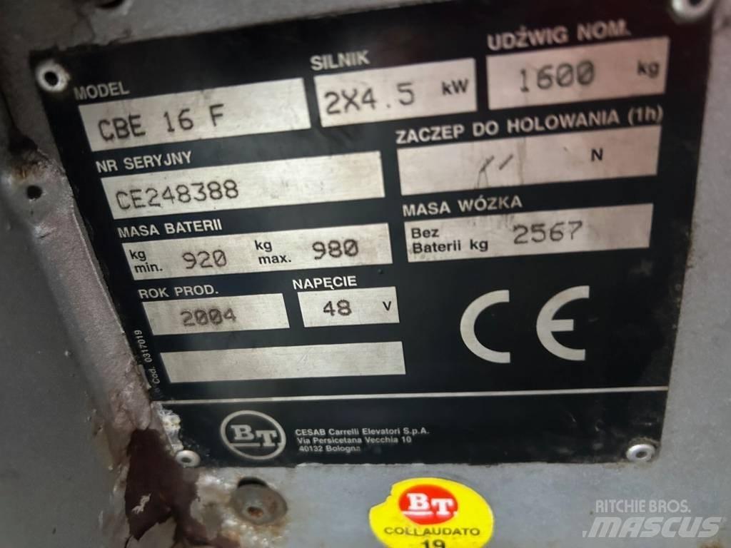 BT CBE 16 F Електрически вилични кари-повдигачи