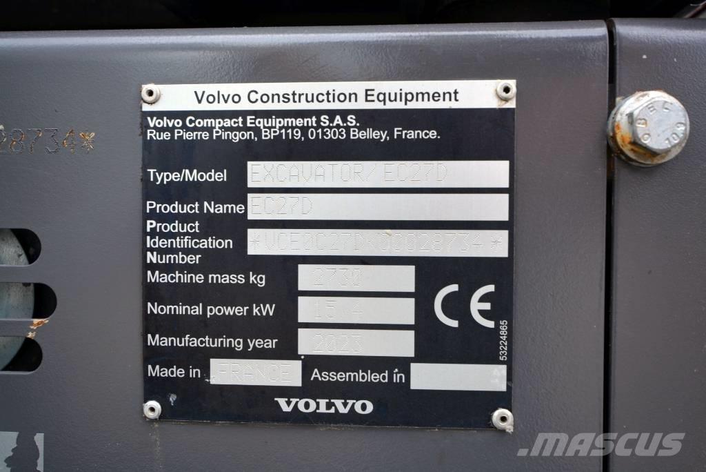 Volvo EC 27 D Мини екскаватори < 7 т