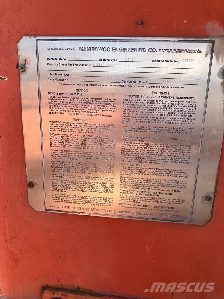 Manitowoc 4600 Драглайн екскаватори
