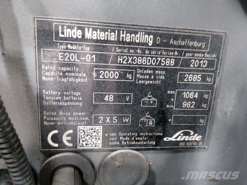 Linde E20L-01 Електрически вилични кари-повдигачи