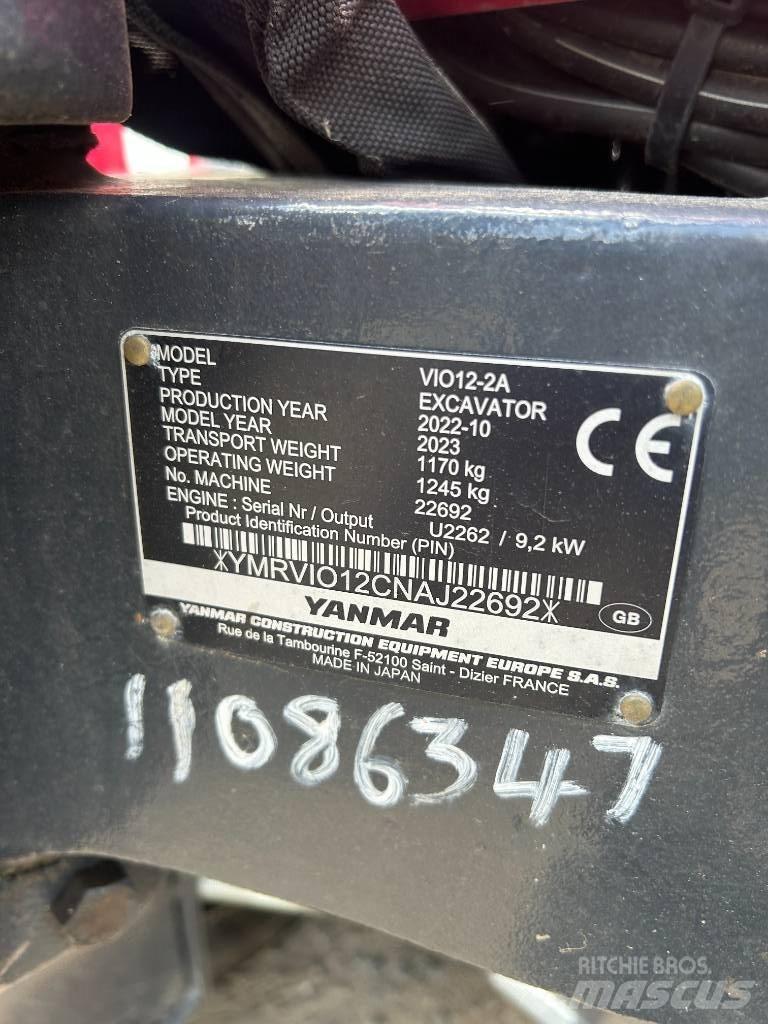 Yanmar VIO12-2A Мини екскаватори < 7 т