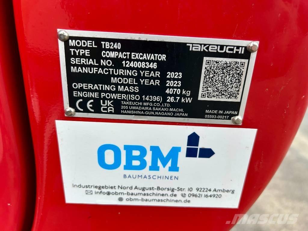 Takeuchi TB 240 Мини екскаватори < 7 т