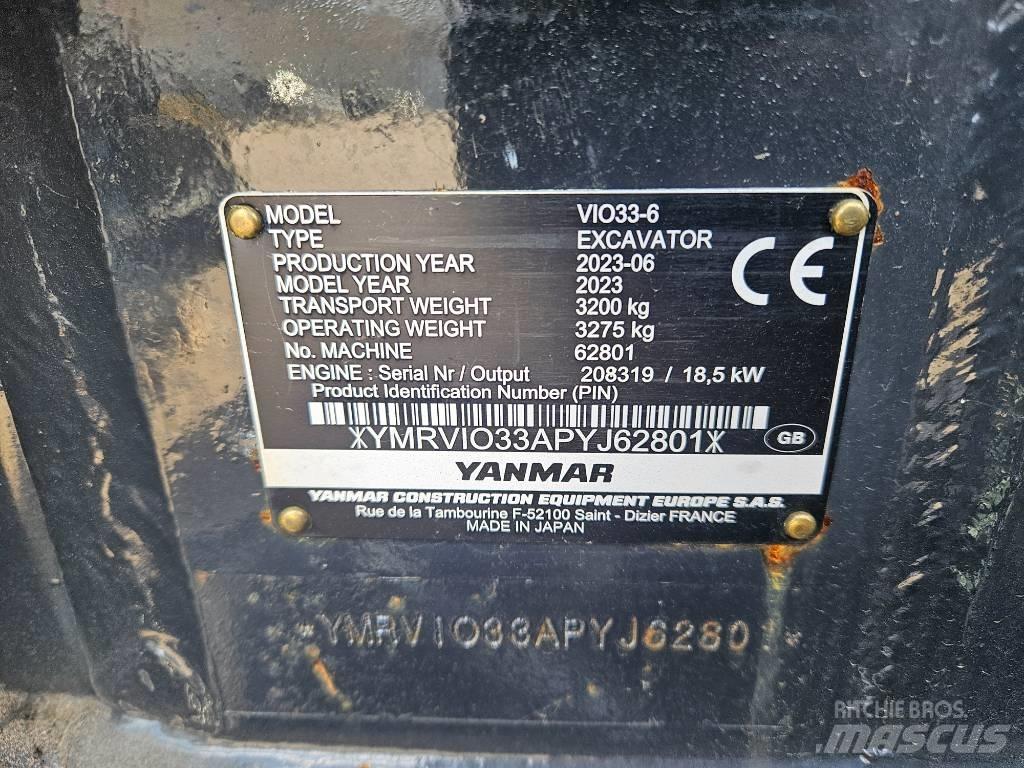 Yanmar Vio 33 Мини екскаватори < 7 т