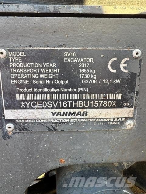 Yanmar SV 16 Мини екскаватори < 7 т